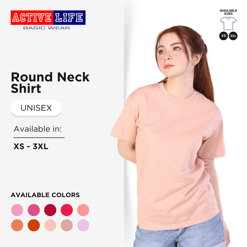 Active Life Unisex Round Neck T-Shirt (Shades of Pink)