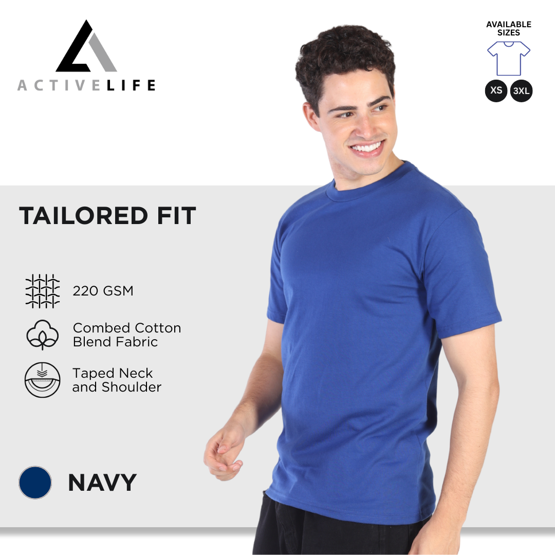 Active Life Black Label Round Neck Shirt Comfortable Basic Fashion High Quality Plain Shirt Top for Men, Women and Plus Size