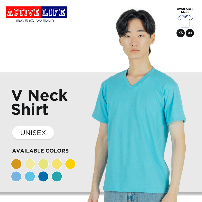 Active Life V-neck Shirt (Shades of Yellow and Blue)