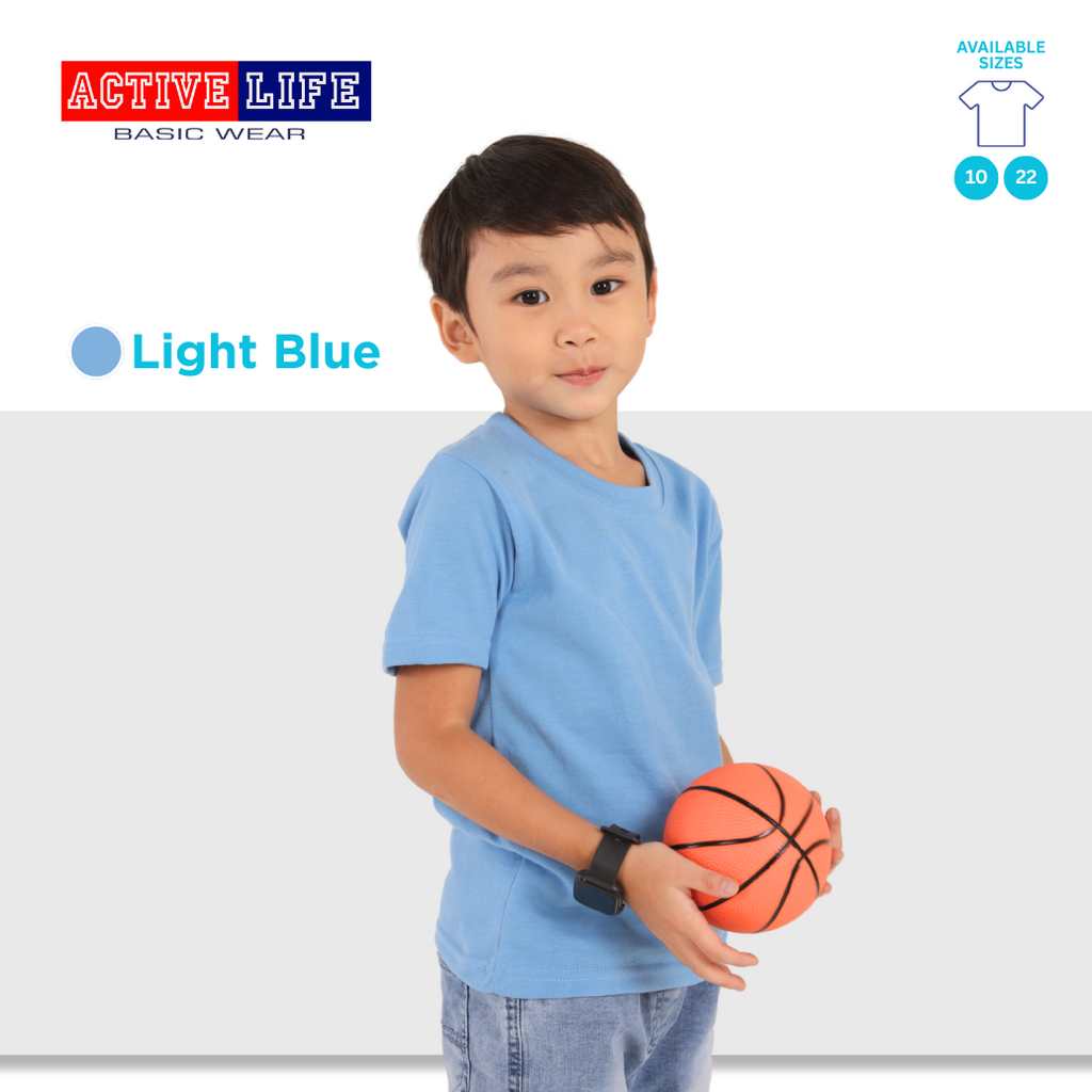 Active Life Kids Round Neck Shirt 14 Colors (Matcha, Mint Green, Lime Green, Apple, and more) Affordable Plain Kids T-Shirt | Soft and Comfortable Shirt for Boys and Girls