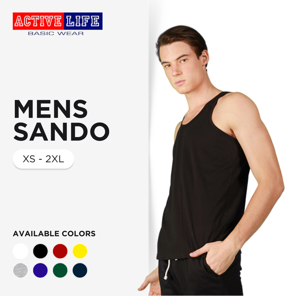 Active Life Premium Cotton Sando For Men in 5 Colors XS-2XL Menswear Soft Fabric Sleeveless Casual Tops
