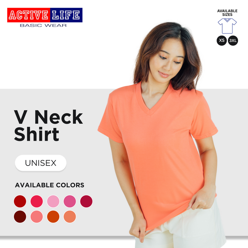 Active Life V-neck Shirt (Shades of Pink and Red)