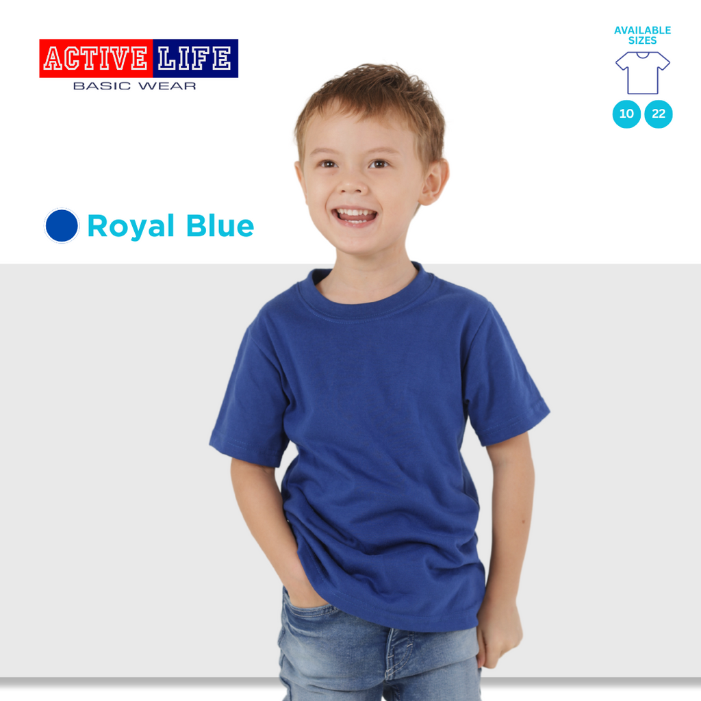 Active Life Kids Round Neck Shirt 14 Colors (Matcha, Mint Green, Lime Green, Apple, and more) Affordable Plain Kids T-Shirt | Soft and Comfortable Shirt for Boys and Girls