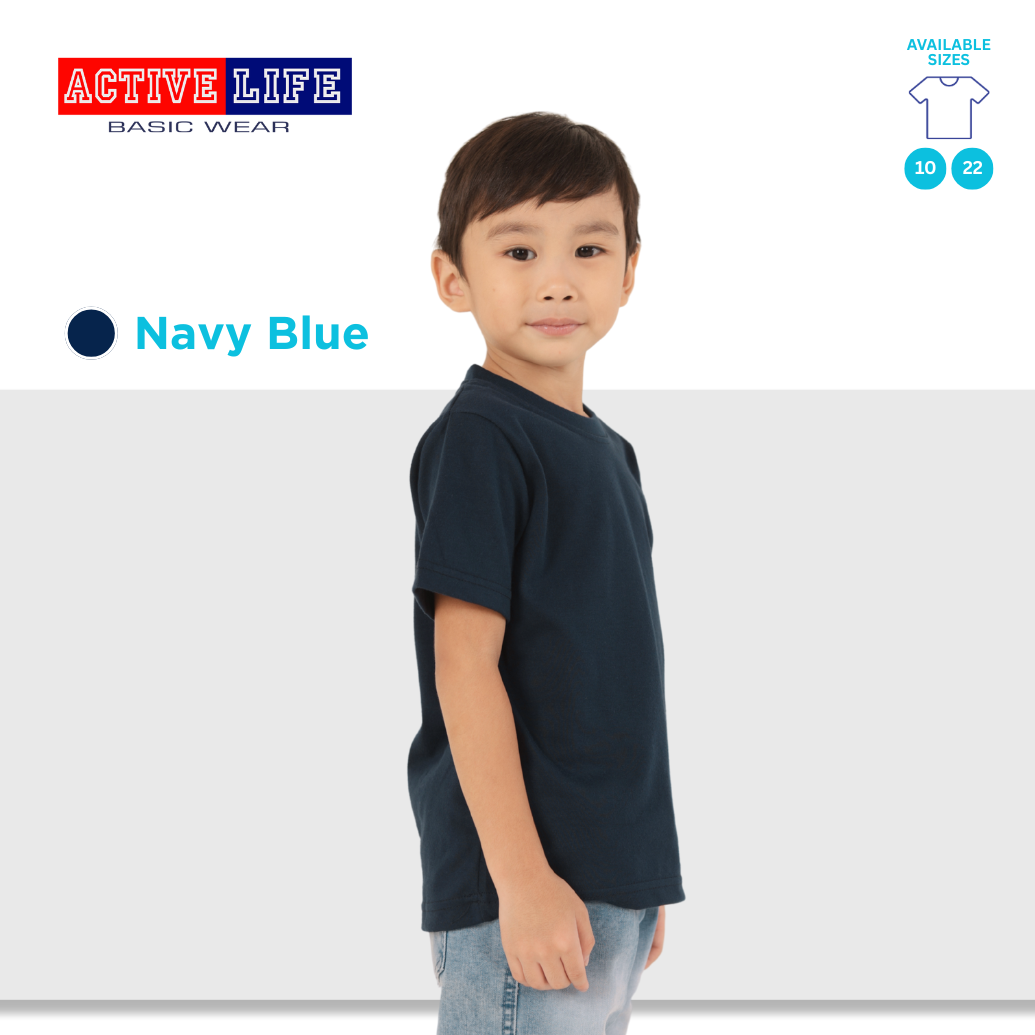 Active Life Kids Round Neck Shirt 14 Colors (Matcha, Mint Green, Lime Green, Apple, and more) Affordable Plain Kids T-Shirt | Soft and Comfortable Shirt for Boys and Girls