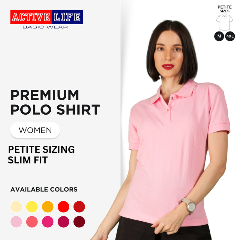 Active Life Ladies Honeycomb Polo Shirt (Petite Fit) Yellow & Red Series
