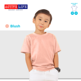 Active Life Kids Round Neck Shirt 11 Colors (Lt. Pink, Coral, Hawaiian, Crimson, Salmon, and more) Affordable Plain Kids T-Shirt | Soft and Comfortable Shirt for Boys and Girls