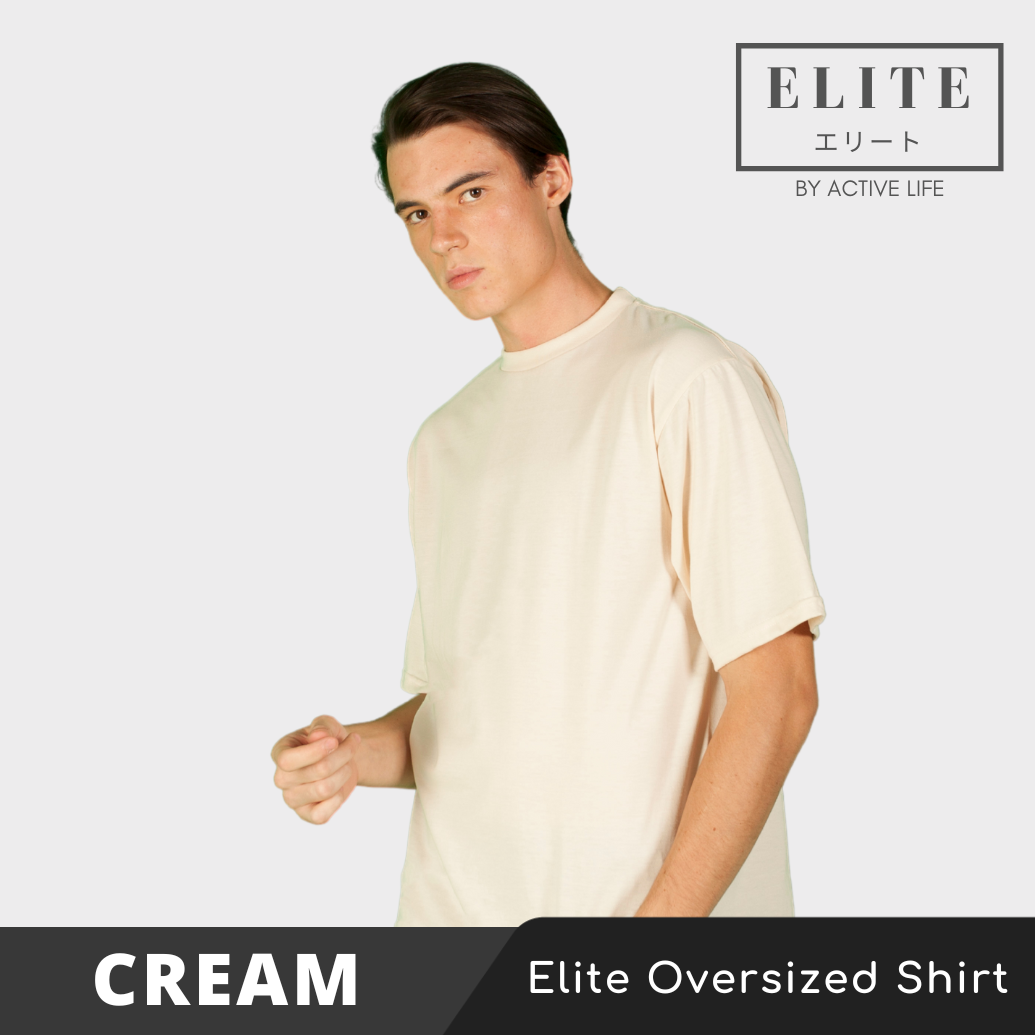 Elite Affordable Plain Oversized Shirt Basic Fashion for Men and Women - Cream