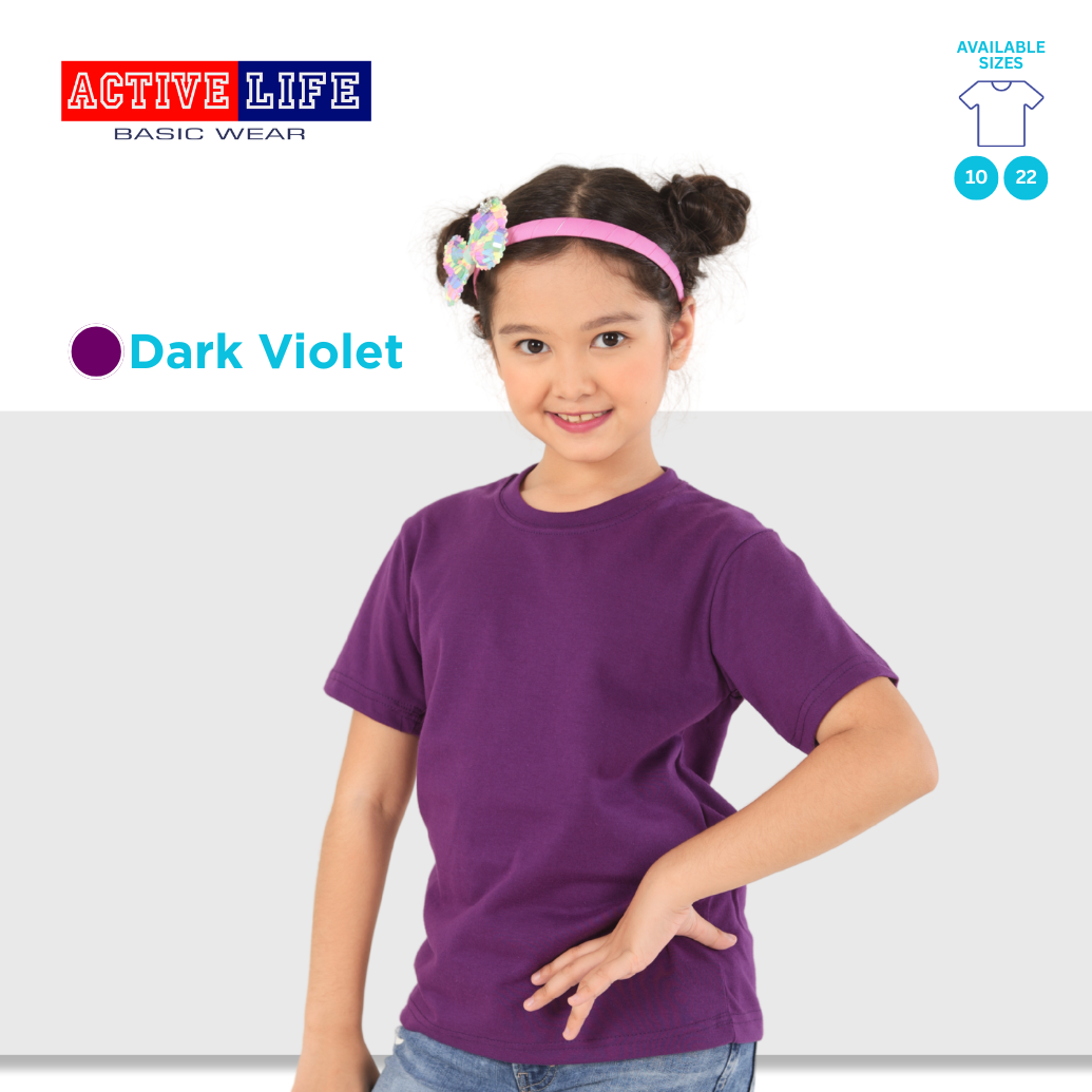 Active Life Kids Round Neck Shirt 11 Colors (Lt. Pink, Coral, Hawaiian, Crimson, Salmon, and more) Affordable Plain Kids T-Shirt | Soft and Comfortable Shirt for Boys and Girls