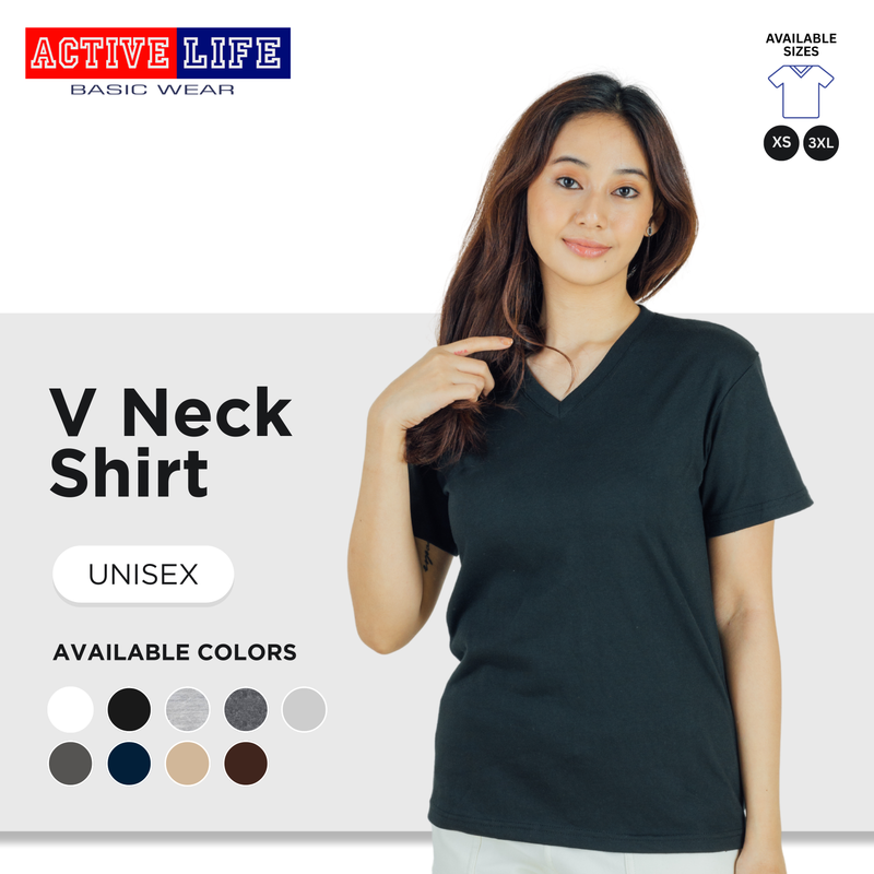 Active Life V-neck Shirt (Shade of Neutrals)