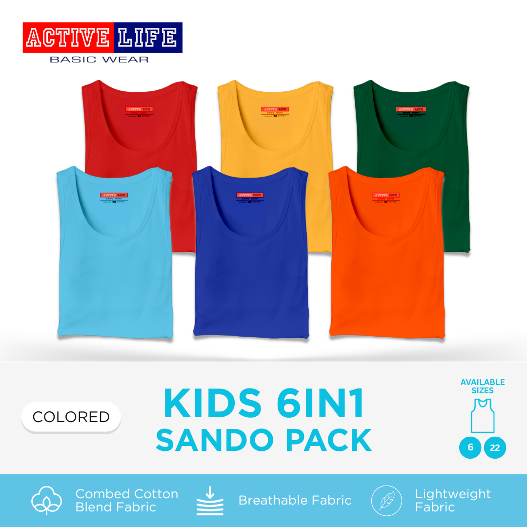 Active Life Kids Plain Sando Sleeveless Shirt Cotton Boys