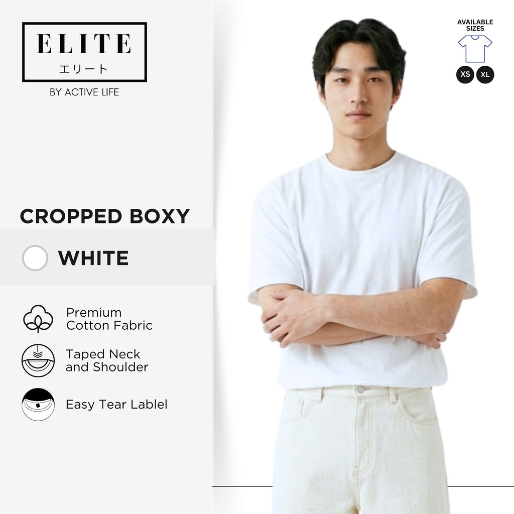 Elite Unisex Cropped Boxy Crew Neck T-Shirt Streetwear