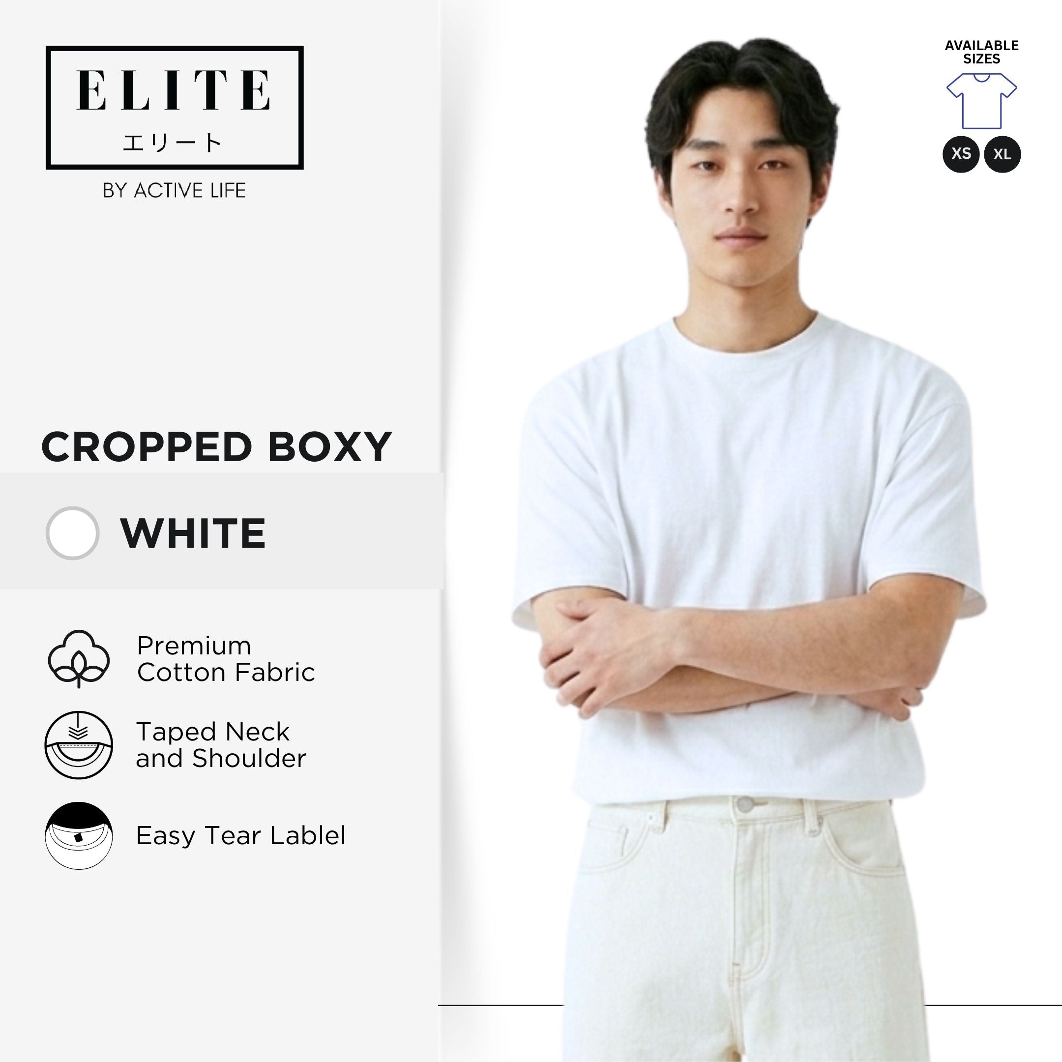 Elite Unisex Cropped Boxy Crew Neck T-Shirt Streetwear