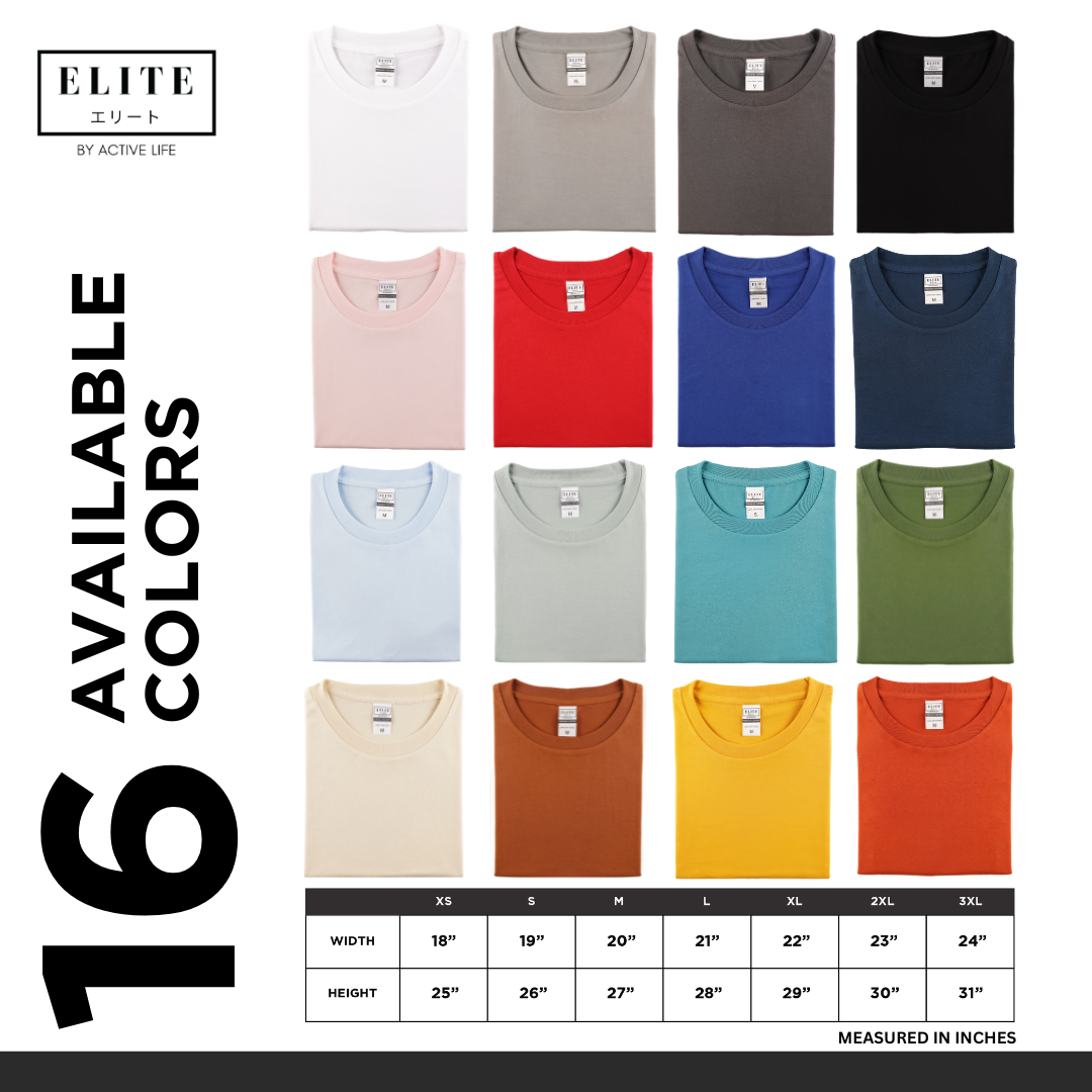 Elite Premium Quality Cotton Round Neck Shirt - (White, Steel, Charcoal, Black, Lt. Pink, Red, Royal, Navy) Comfortable Minimalist Plain Shirt OOTD Top for Men, Women and Plus Size