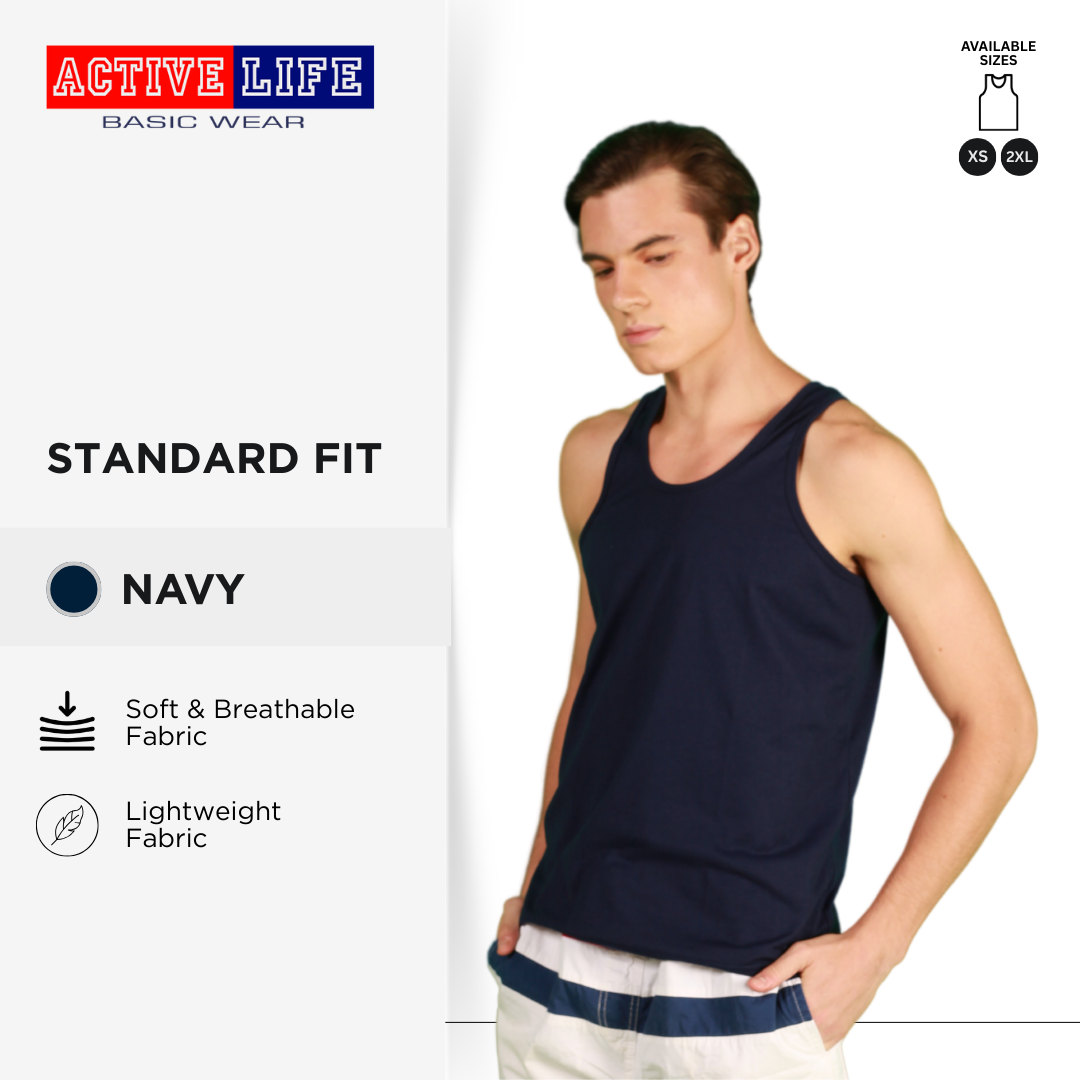 Active Life Premium Cotton Sando For Men in 5 Colors XS-2XL Menswear Soft Fabric Sleeveless Casual Tops