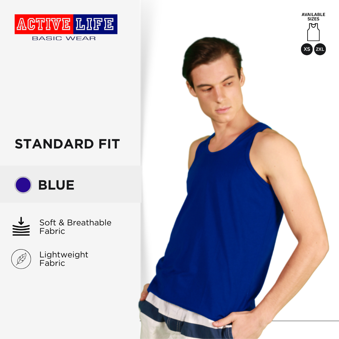 Active Life Premium Cotton Sando For Men in 5 Colors XS-2XL Menswear Soft Fabric Sleeveless Casual Tops