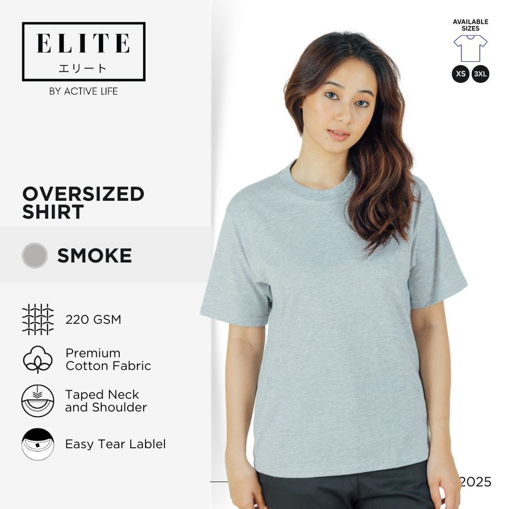 Elite by Active Life Oversized Basic Shirt Unisex Premium Cotton Fabri ...