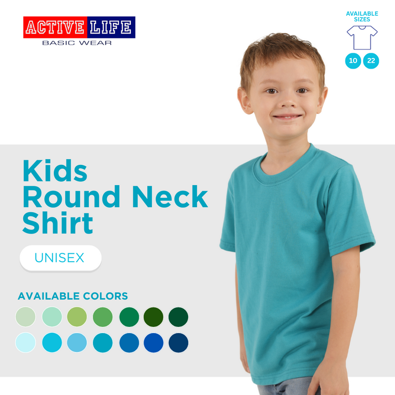 Active Life Kids Round Neck Shirt (Shades of Green)