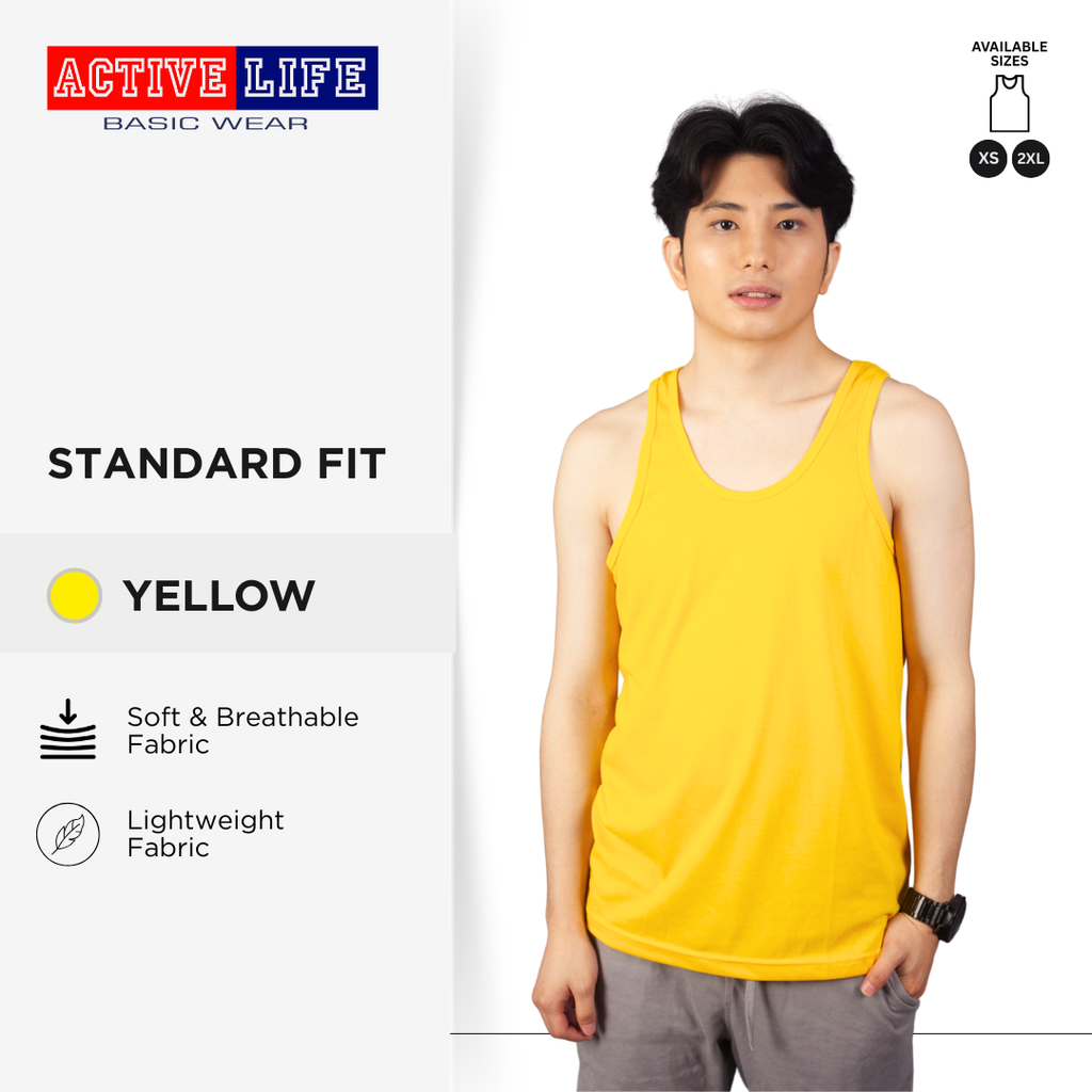 Active Life Premium Cotton Sando For Men in 5 Colors XS-2XL Menswear Soft Fabric Sleeveless Casual Tops