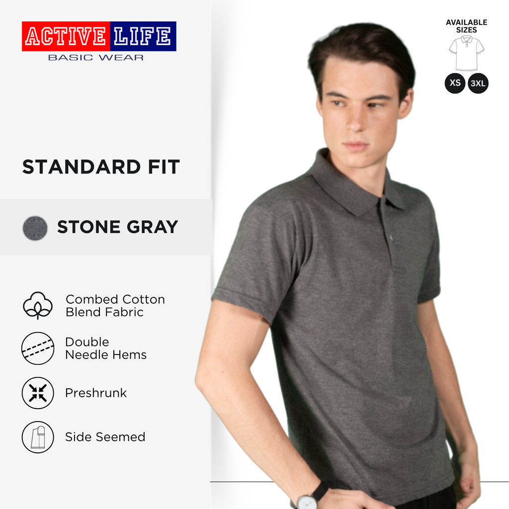 Active Life Unisex Combed Cotton Polo Shirt Classic Fit Violet Neutral Series