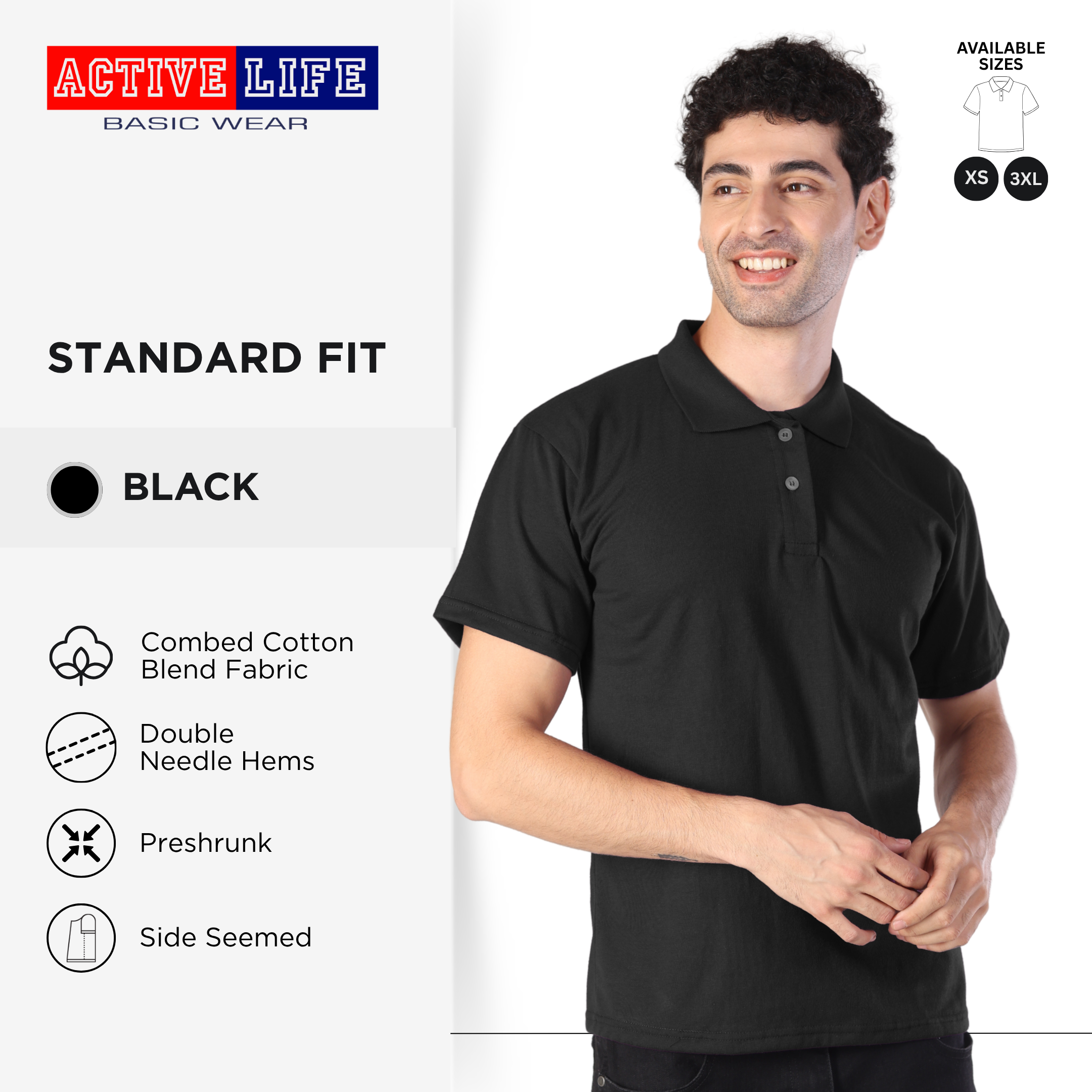 Active Life Unisex Combed Cotton Polo Shirt Classic Fit Violet Neutral Series