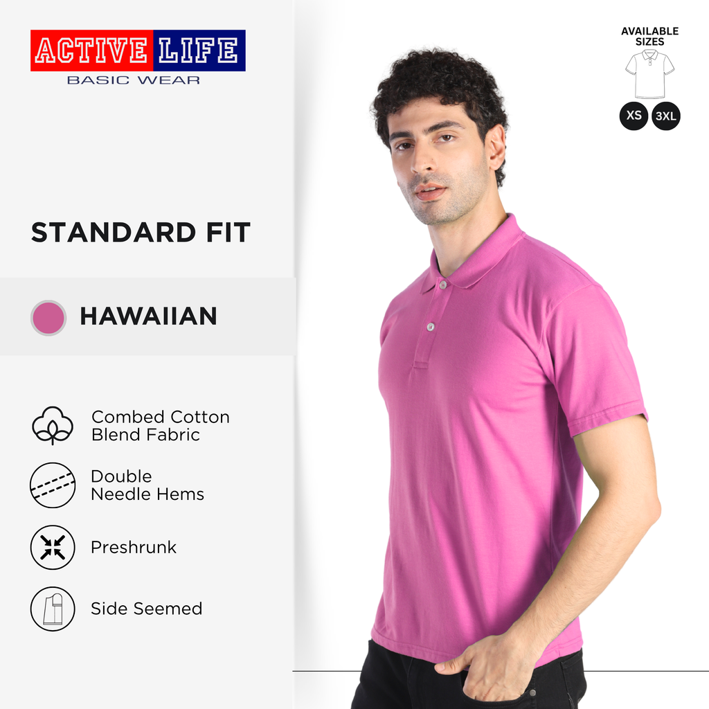 Active Life Unisex Combed Cotton Polo Shirt Classic Fit Yellow Red Series