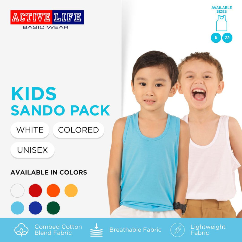 Active Life 6in1 Pack Kids Sando
