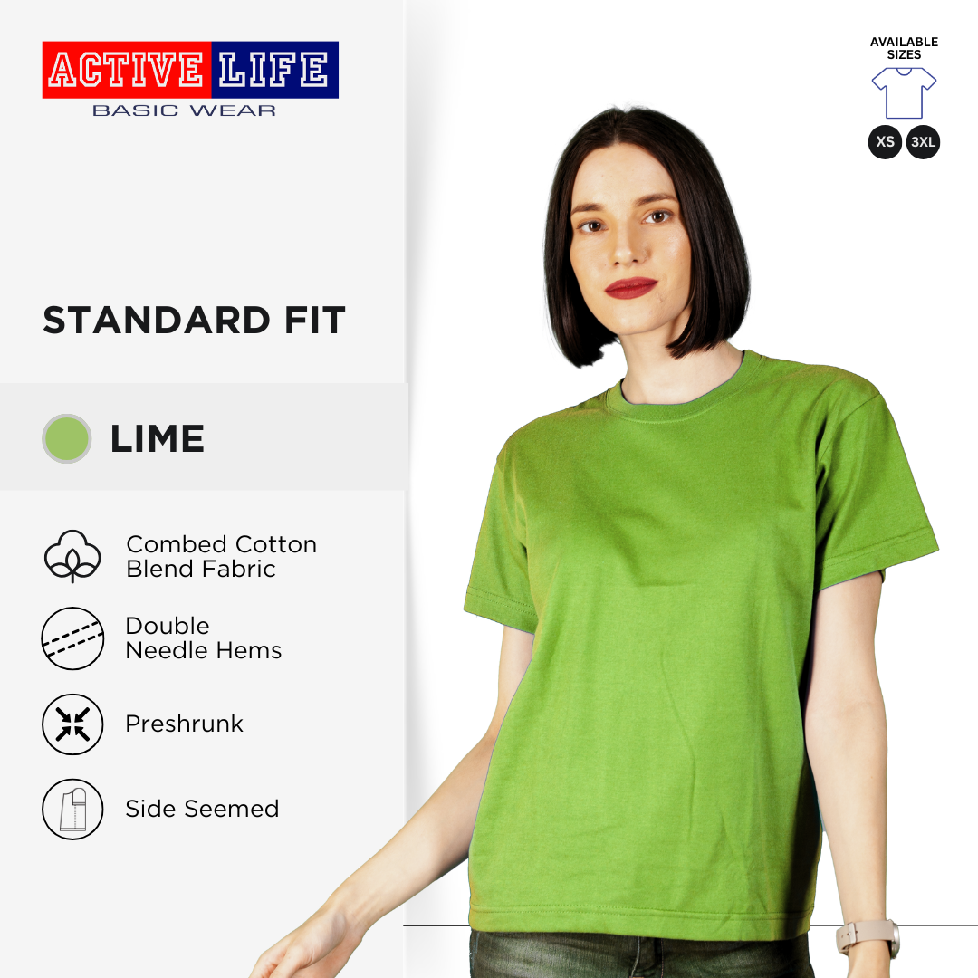 Active Life Unisex Round Neck T-Shirt Premium Combed Cotton Shirt XS–3XL | Shades of Green & Blue | Comfortable Plain Shirt Top for Men and Women