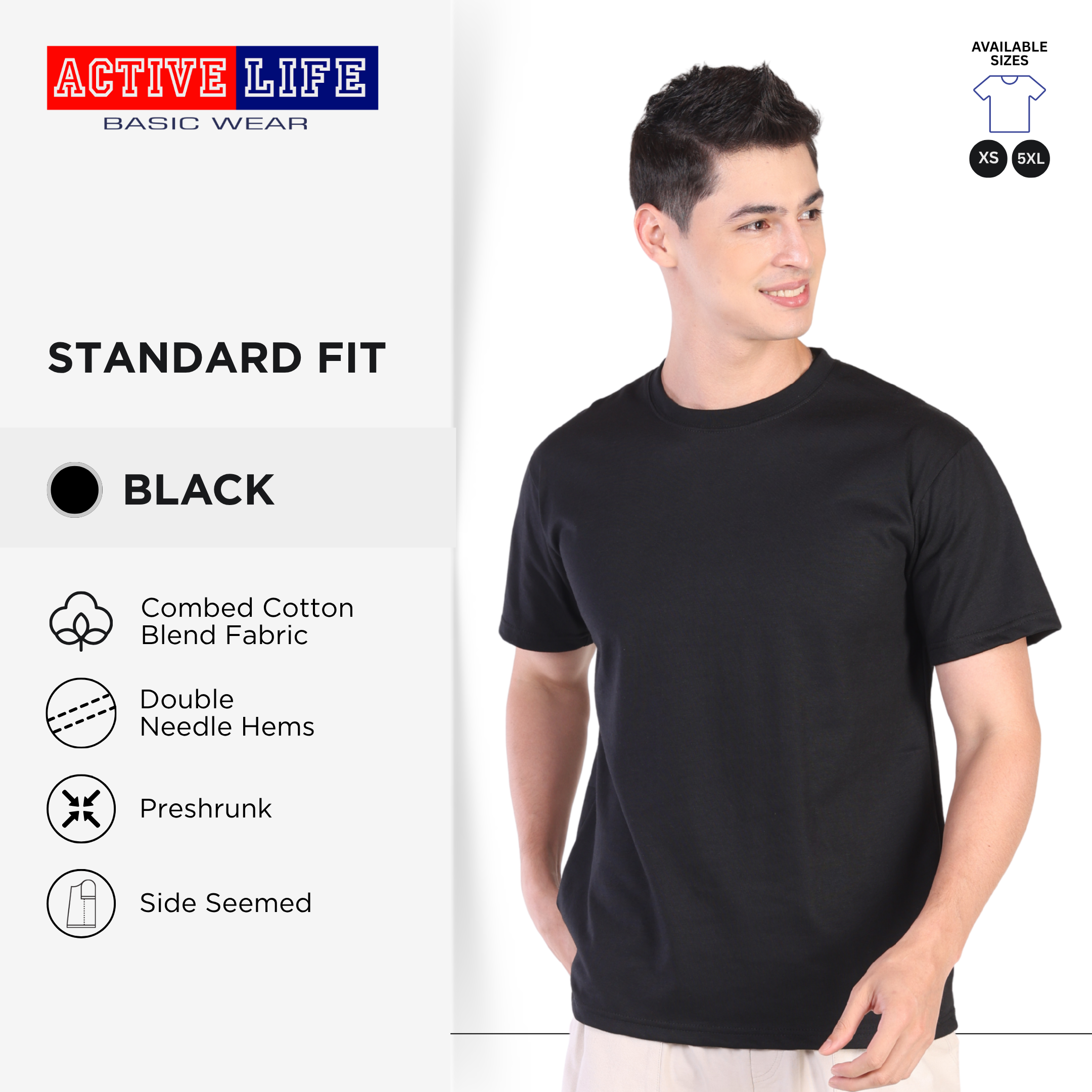 Active Life Unisex Round Neck T-Shirt Premium Combed Cotton Shirt XS–5XL | Comfortable Minimalist Basic Fashion Shirt Top for Men, Women and Plus Size