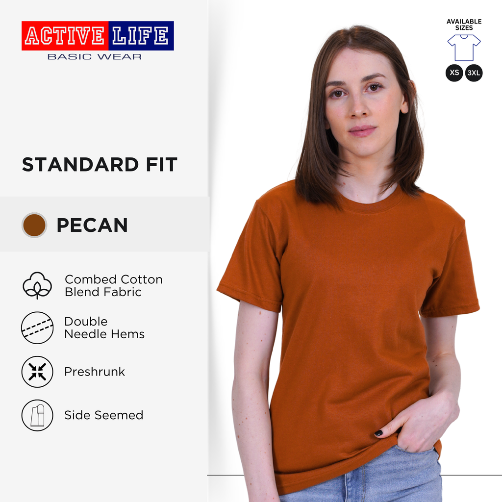 Active Life Unisex Round Neck T-Shirt Premium Combed Cotton Shirt XS–3XL | Shades of Red and Yellow Colors comfortable minimalist plain shirt OOTD top for men and women