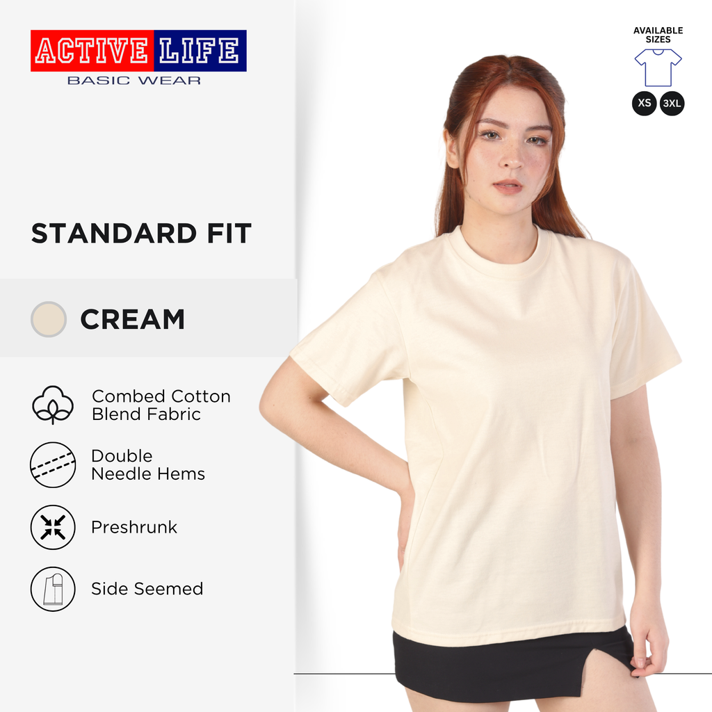 Active Life Unisex Round Neck T-Shirt Premium Combed Cotton Shirt XS–3XL | Shades of Red and Yellow Colors comfortable minimalist plain shirt OOTD top for men and women