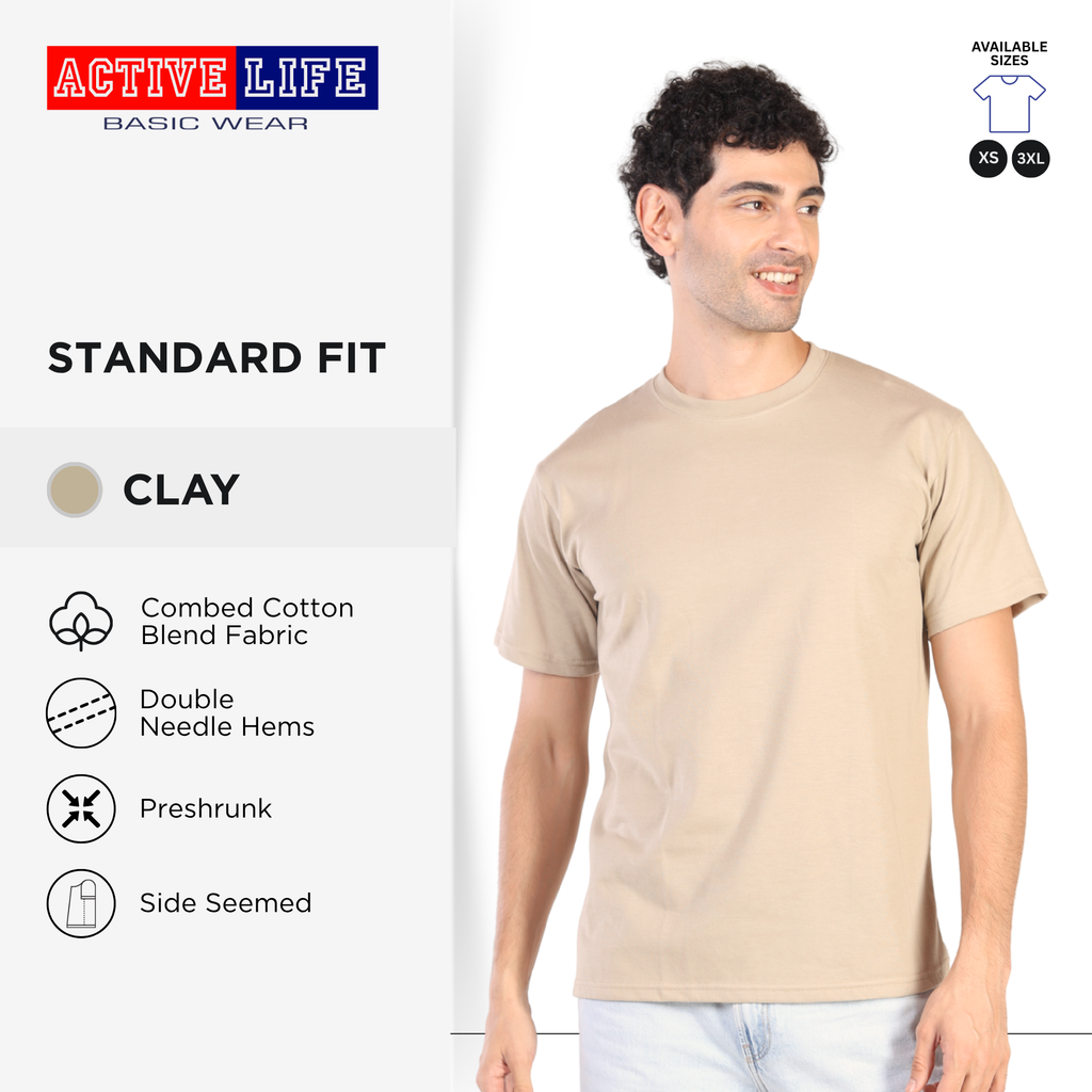 Active Life Unisex Round Neck T-Shirt Premium Combed Cotton Shirt XS–3XL | Shades of Red and Yellow Colors comfortable minimalist plain shirt OOTD top for men and women