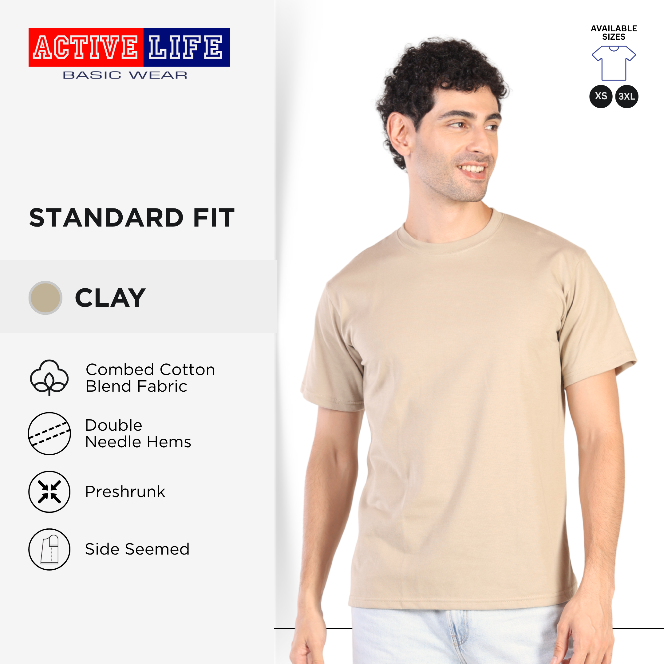 Active Life Unisex Round Neck T-Shirt Premium Combed Cotton Shirt XS–3XL | Shades of Red and Yellow Colors comfortable minimalist plain shirt OOTD top for men and women