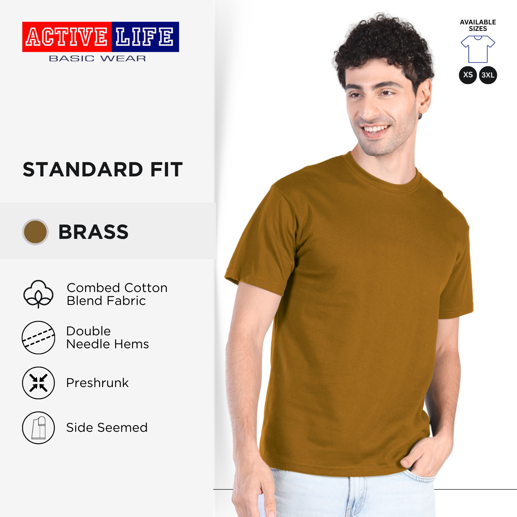 Active Life Unisex Round Neck T-Shirt Premium Combed Cotton Shirt XS–3XL | Shades of Red and Yellow Colors comfortable minimalist plain shirt OOTD top for men and women