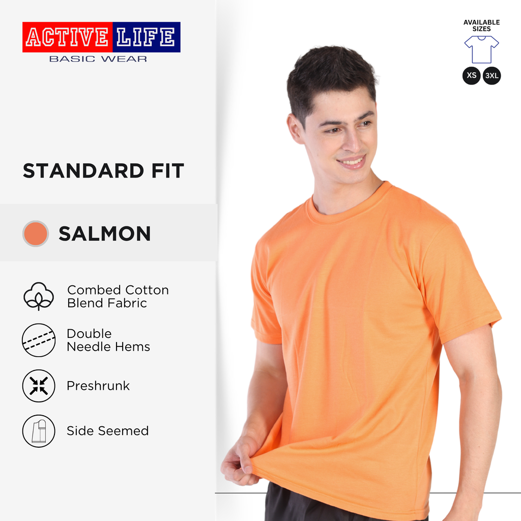 Active Life Unisex Round Neck T-Shirt Premium Combed Cotton Shirt XS–3XL | Shades of Pink | Comfortable Minimalist Plain Shirt OOTD Top for Men and Women