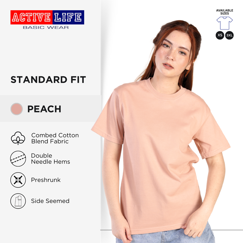Active Life Unisex Round Neck T-Shirt Premium Combed Cotton Shirt XS–3XL | Shades of Pink | Comfortable Minimalist Plain Shirt OOTD Top for Men and Women