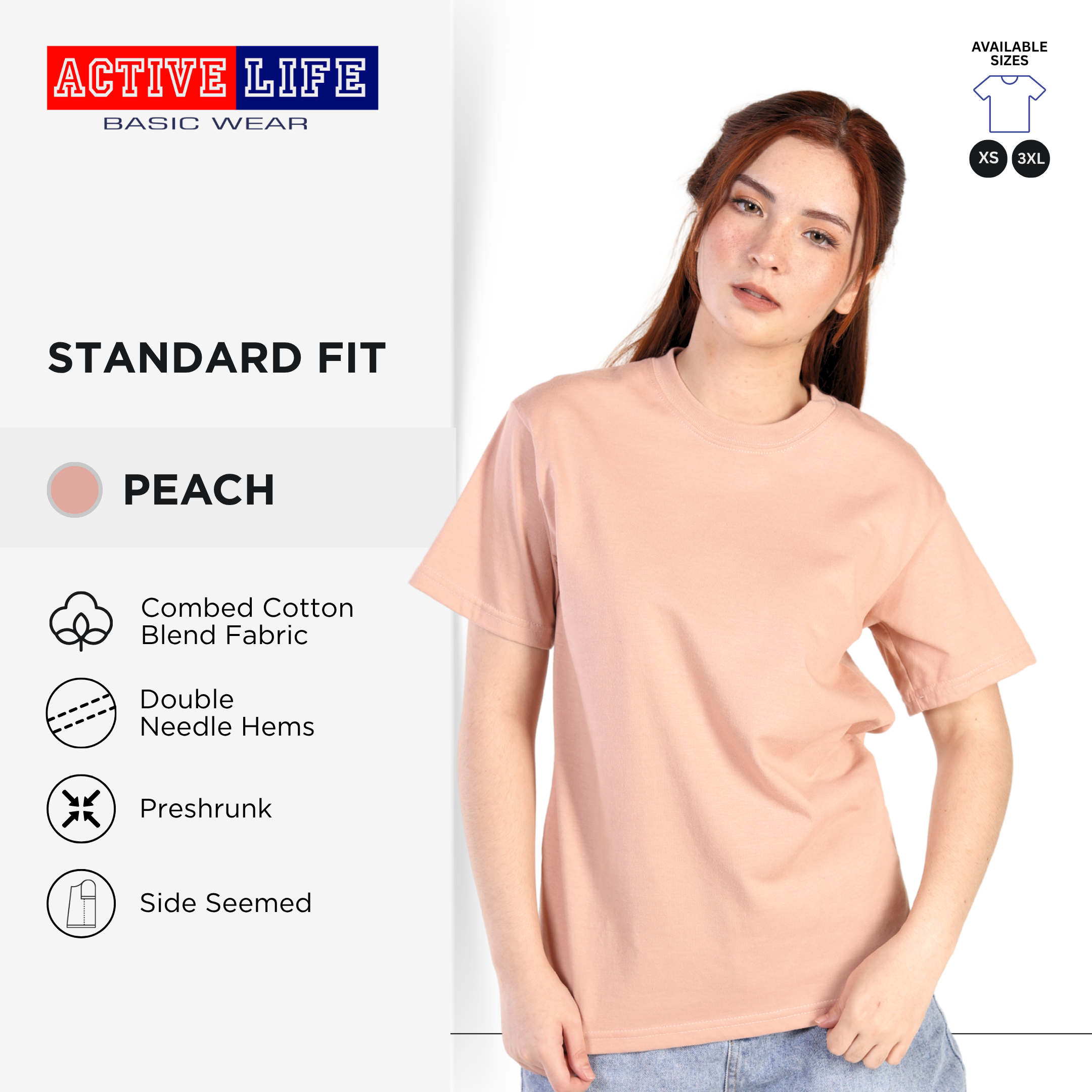 Active Life Unisex Round Neck T-Shirt Premium Combed Cotton Shirt XS–3XL | Shades of Pink | Comfortable Minimalist Plain Shirt OOTD Top for Men and Women