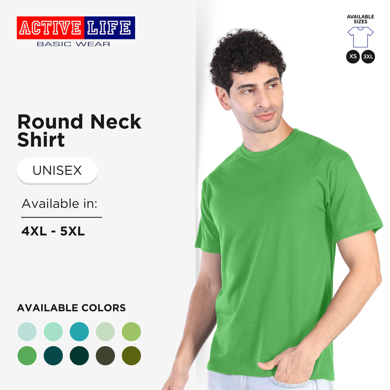 Active Life Unisex Round Neck T-Shirt (Shades of Green)