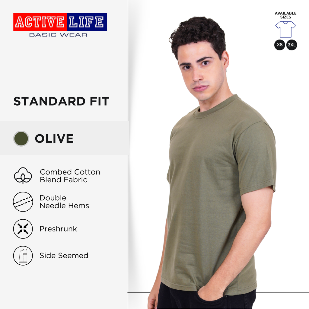 Active Life Unisex Round Neck T-Shirt Premium Combed Cotton Shirt XS–3XL | Shades of Green & Blue | Comfortable Plain Shirt Top for Men and Women