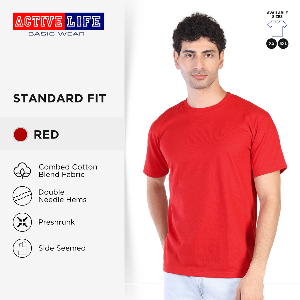 Active Life Unisex Round Neck T-Shirt Premium Combed Cotton Shirt XS–5XL | Comfortable Minimalist Basic Fashion Shirt Top for Men, Women and Plus Size