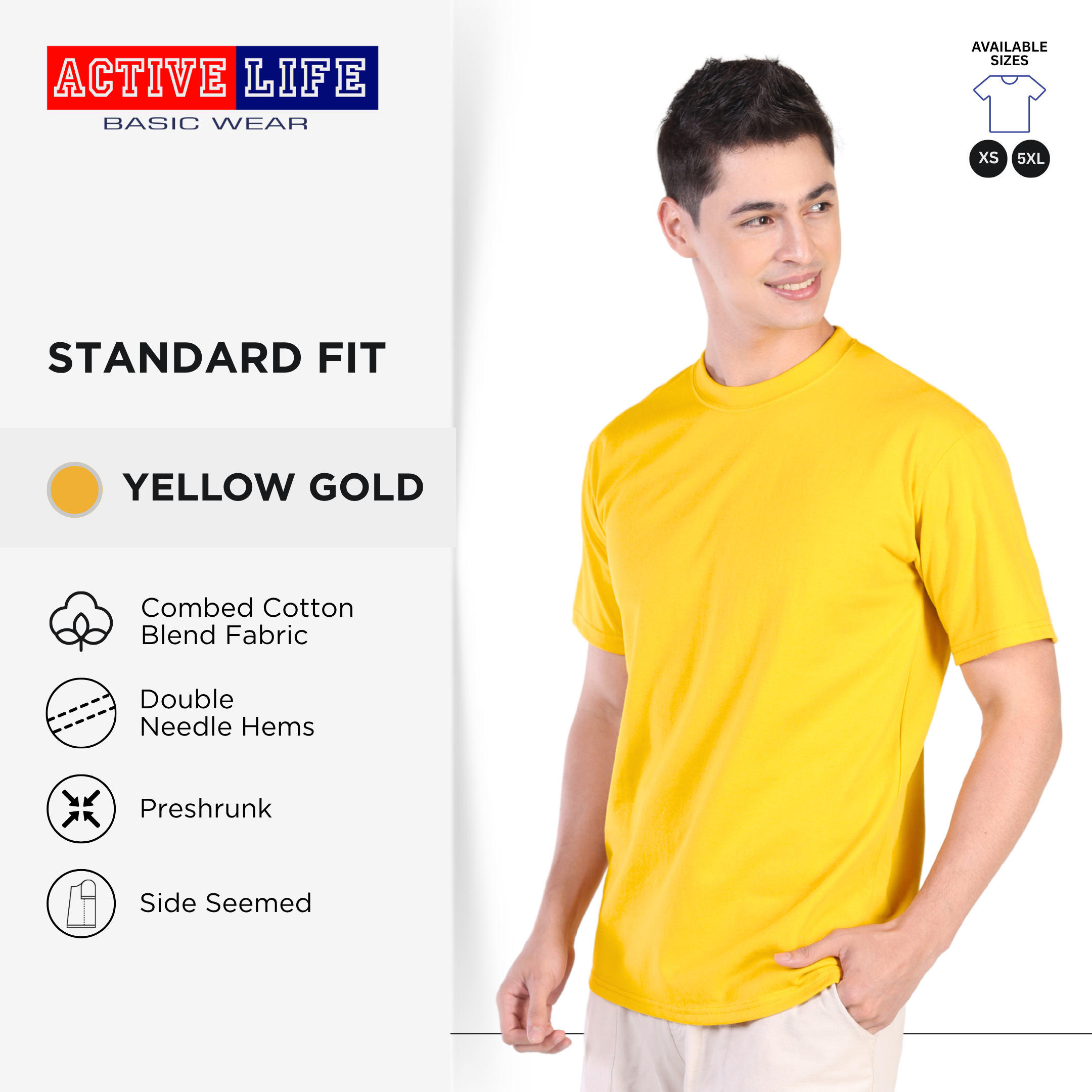 Active Life Unisex Round Neck T-Shirt Premium Combed Cotton Shirt XS–5XL | Comfortable Minimalist Basic Fashion Shirt Top for Men, Women and Plus Size