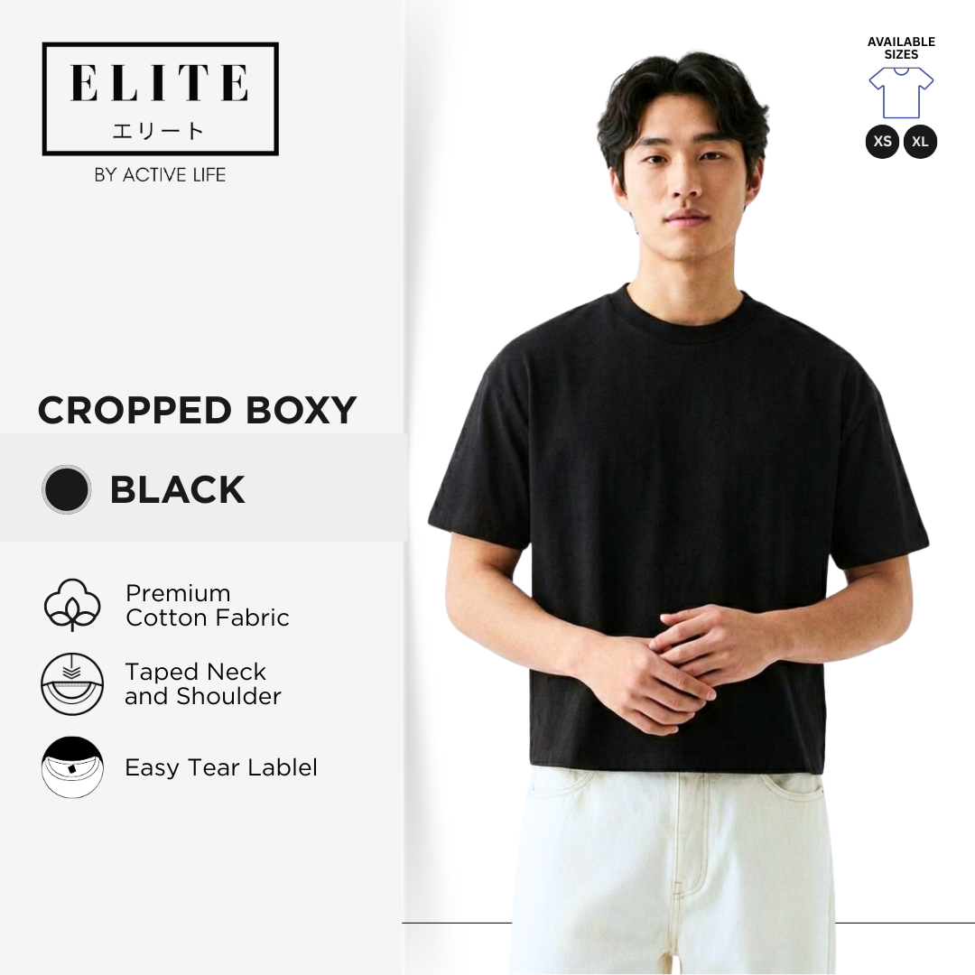 Elite Unisex Cropped Boxy Crew Neck T-Shirt Streetwear