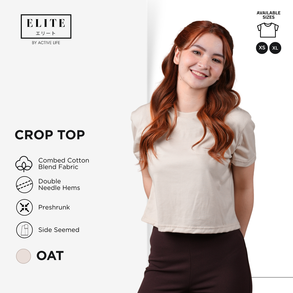 Elite Crop Top Shirt for Women | Combed Cotton Blend | XS to XL | 12 Colors | Basic Fashion Style | Premium Fabric | Comfortable and Trendy Minimalist Basic Fashion Top