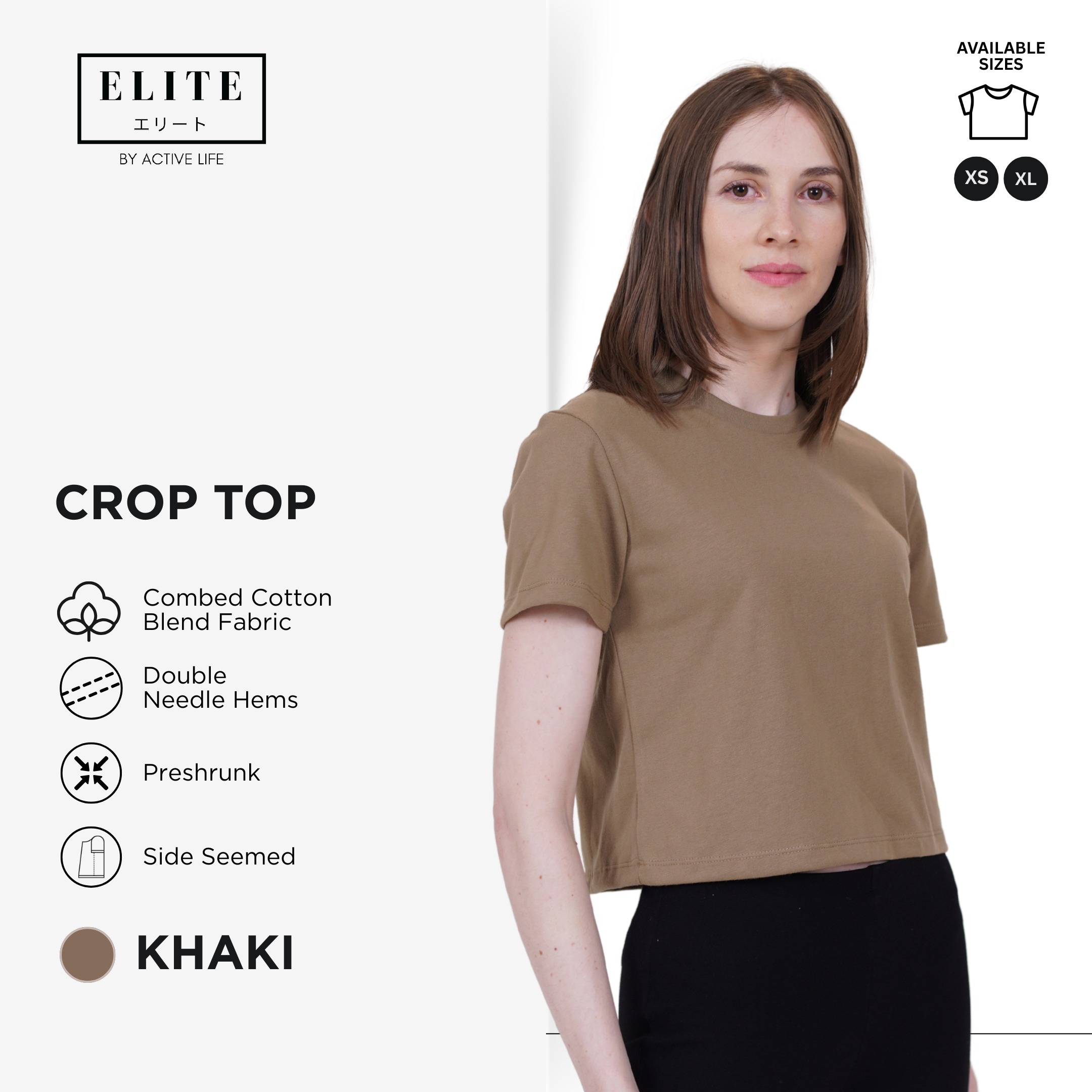 Elite Crop Top Shirt for Women | Combed Cotton Blend | XS to XL | 12 Colors | Basic Fashion Style | Premium Fabric | Comfortable and Trendy Minimalist Basic Fashion Top