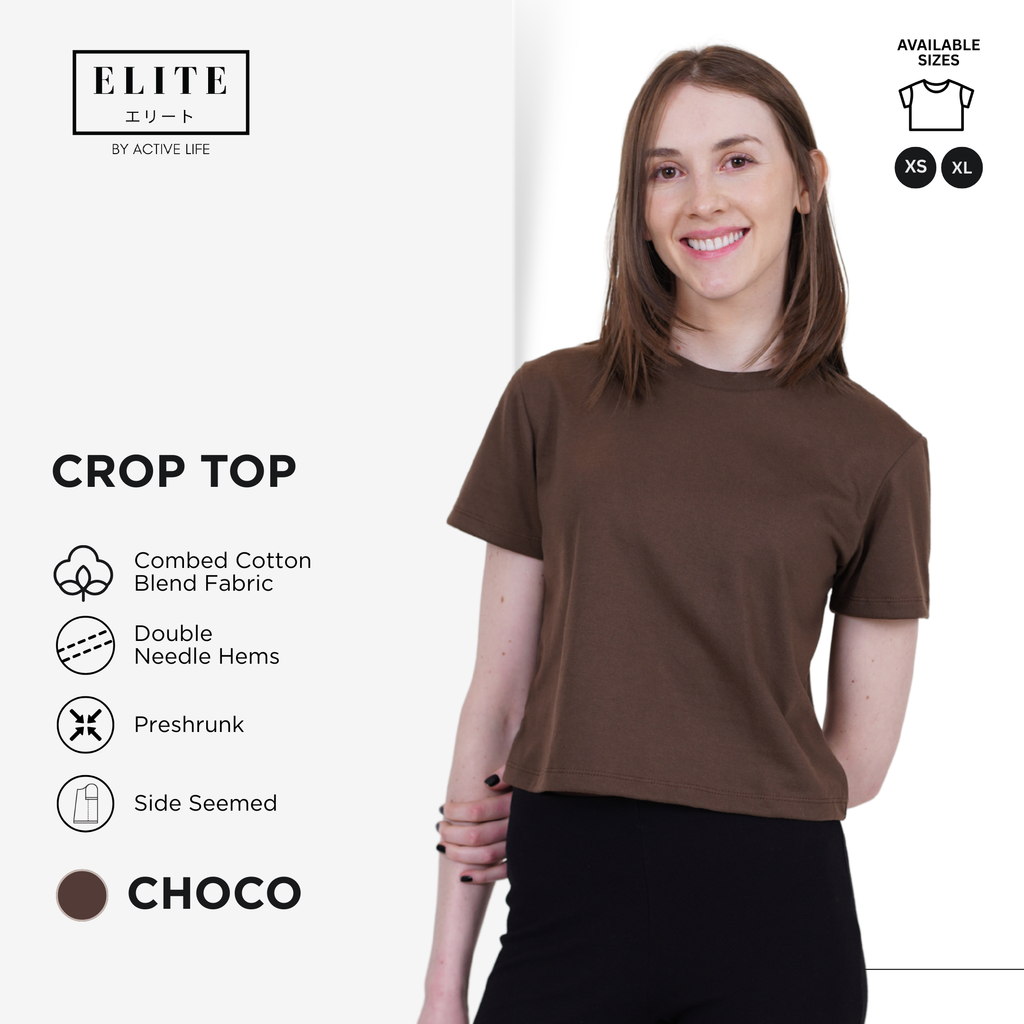 Elite Crop Top Shirt for Women | Combed Cotton Blend | XS to XL | 12 Colors | Basic Fashion Style | Premium Fabric | Comfortable and Trendy Minimalist Basic Fashion Top