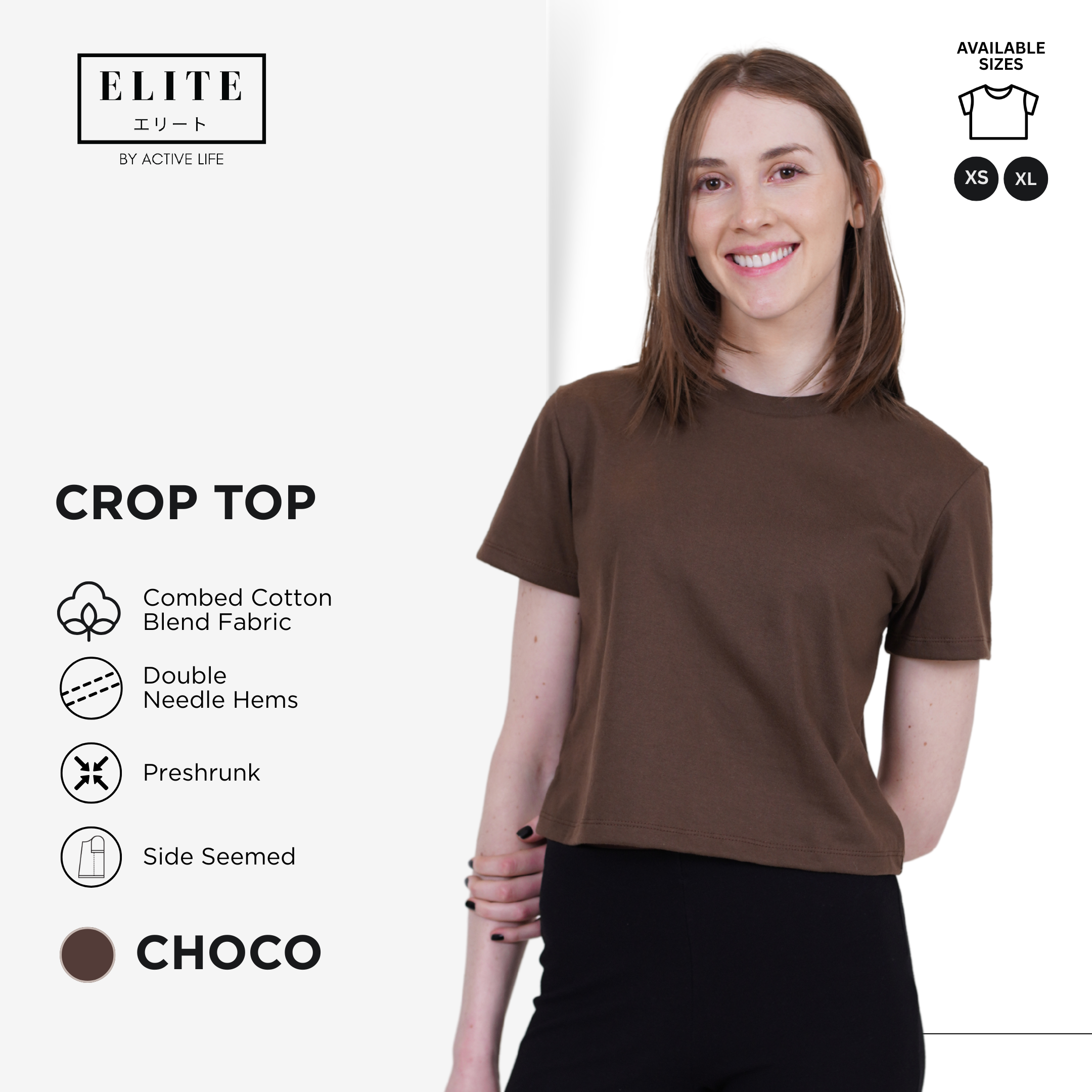 Elite Crop Top Shirt for Women | Combed Cotton Blend | XS to XL | 12 Colors | Basic Fashion Style | Premium Fabric | Comfortable and Trendy Minimalist Basic Fashion Top