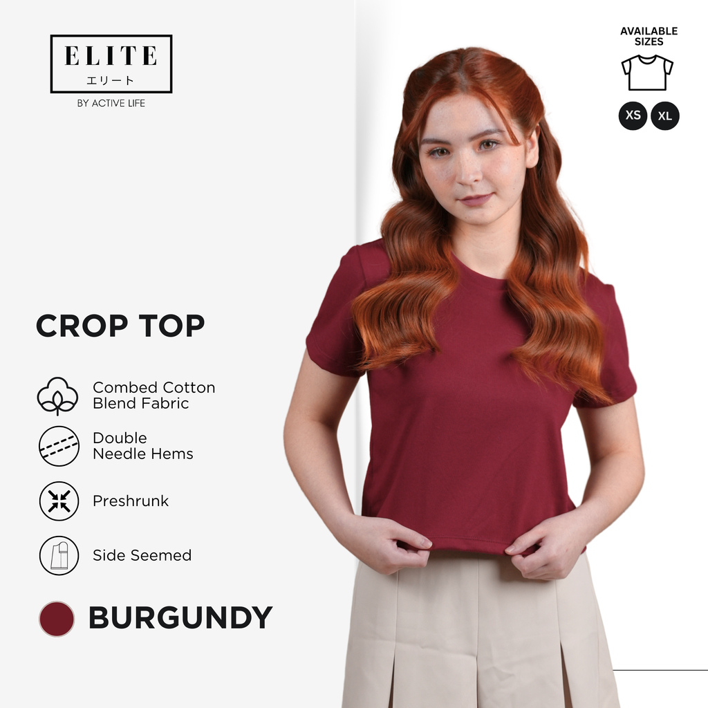 Elite Crop Top Shirt for Women | Combed Cotton Blend | XS to XL | 12 Colors | Basic Fashion Style | Premium Fabric | Comfortable and Trendy Minimalist Basic Fashion Top