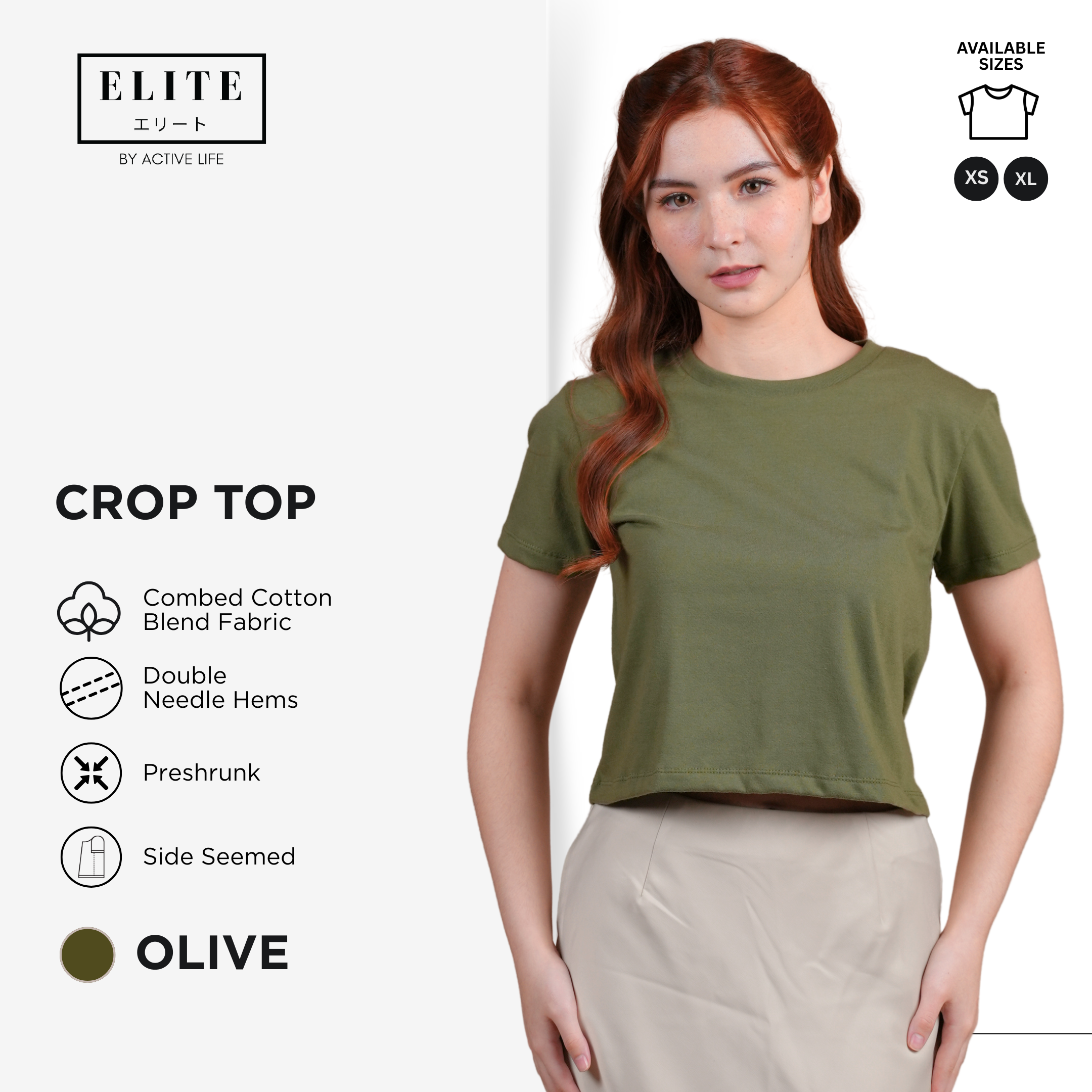 Elite Crop Top Shirt for Women | Combed Cotton Blend | XS to XL | 12 Colors | Basic Fashion Style | Premium Fabric | Comfortable and Trendy Minimalist Basic Fashion Top