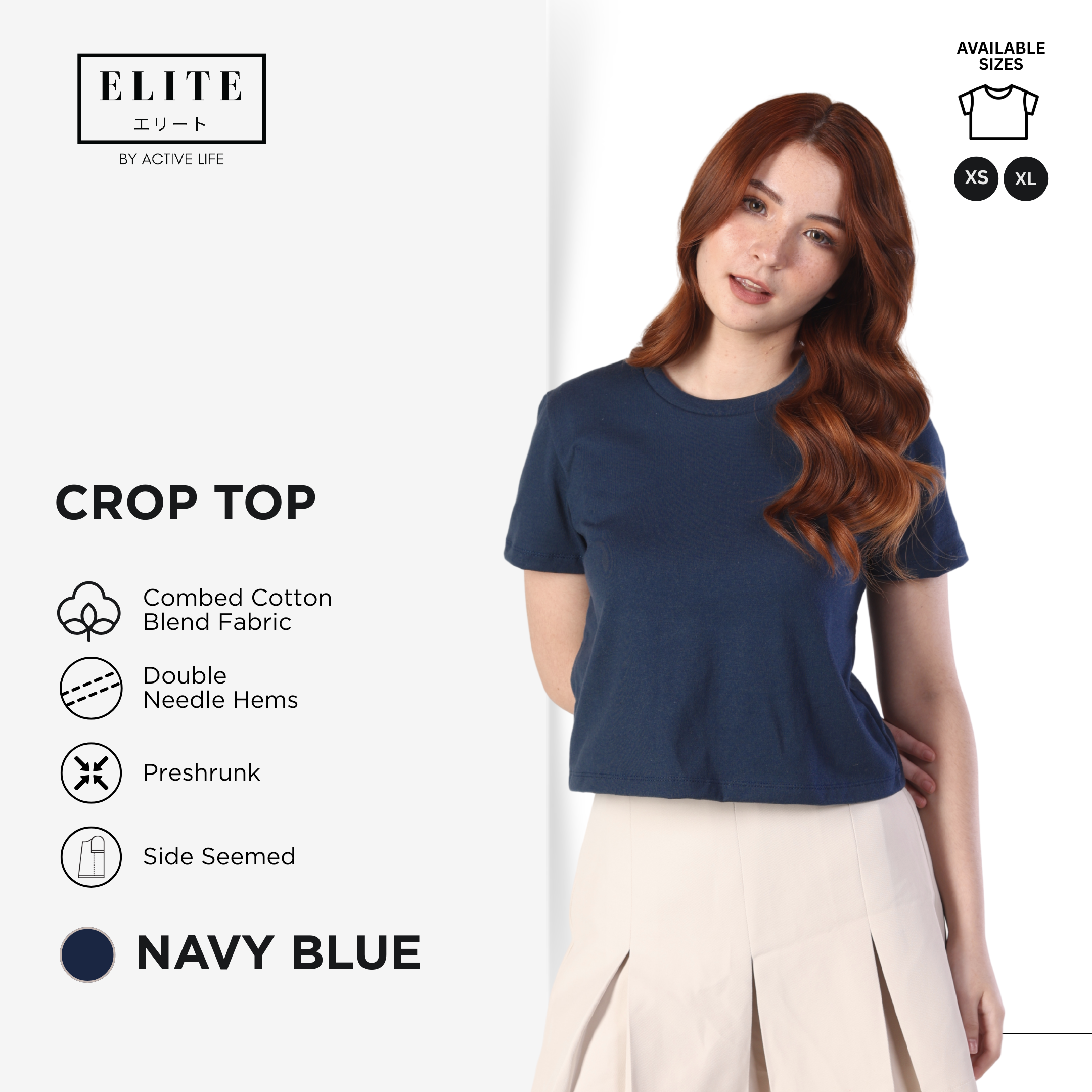 Elite Crop Top Shirt for Women | Combed Cotton Blend | XS to XL | 12 Colors | Basic Fashion Style | Premium Fabric | Comfortable and Trendy Minimalist Basic Fashion Top