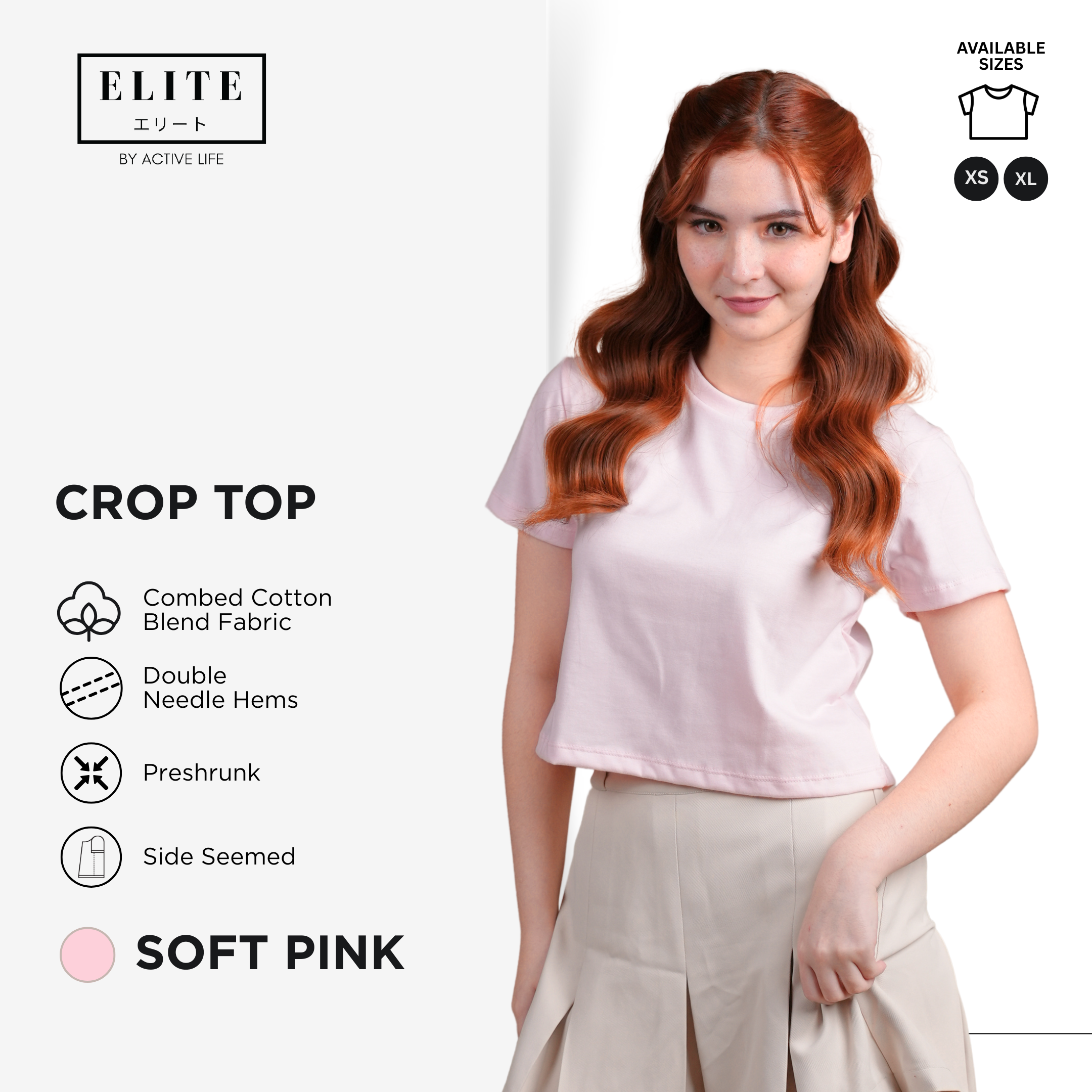 Elite Crop Top Shirt for Women | Combed Cotton Blend | XS to XL | 12 Colors | Basic Fashion Style | Premium Fabric | Comfortable and Trendy Minimalist Basic Fashion Top