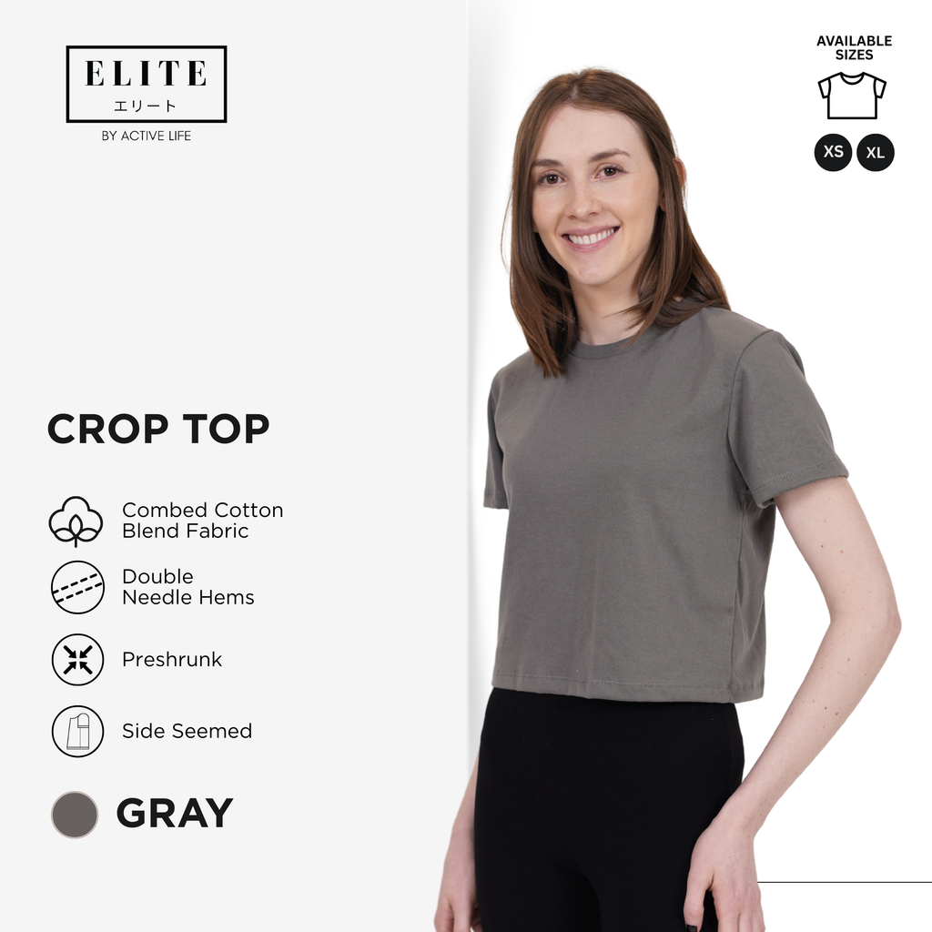 Elite Crop Top Shirt for Women | Combed Cotton Blend | XS to XL | 12 Colors | Basic Fashion Style | Premium Fabric | Comfortable and Trendy Minimalist Basic Fashion Top